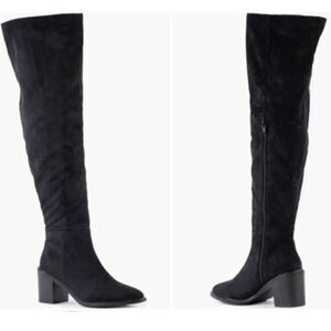 Women's Leather Boots Seychelles‎ Knee High Block Heeled Winter Black Size 7